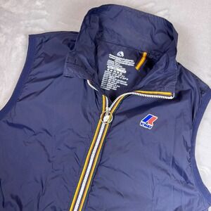 K-Way Le Vrai Rouland Warm Water Repellent Vest Full Zip Mens‎ Large Blue Depth*